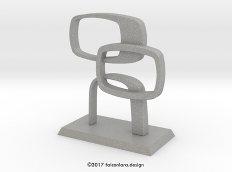 Sculpture in raw aluminium.